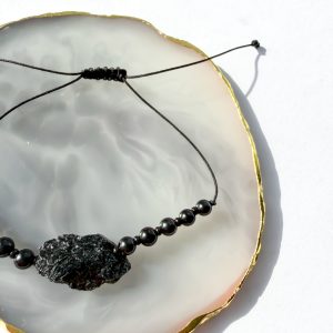 Naszyjnik – Czarny turmalin na sznurku